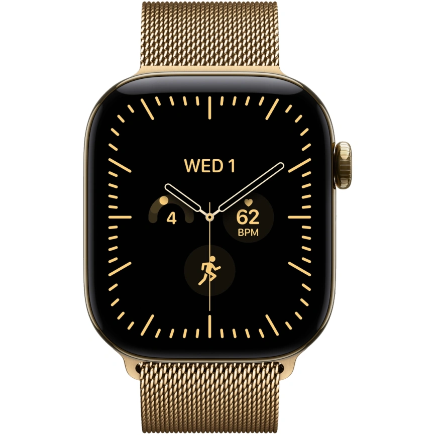 Смарт-часы Apple Watch Series 12 46mm Radiant Gold Titanium Case with Radiant Gold Milanese Loop M/L фото 3