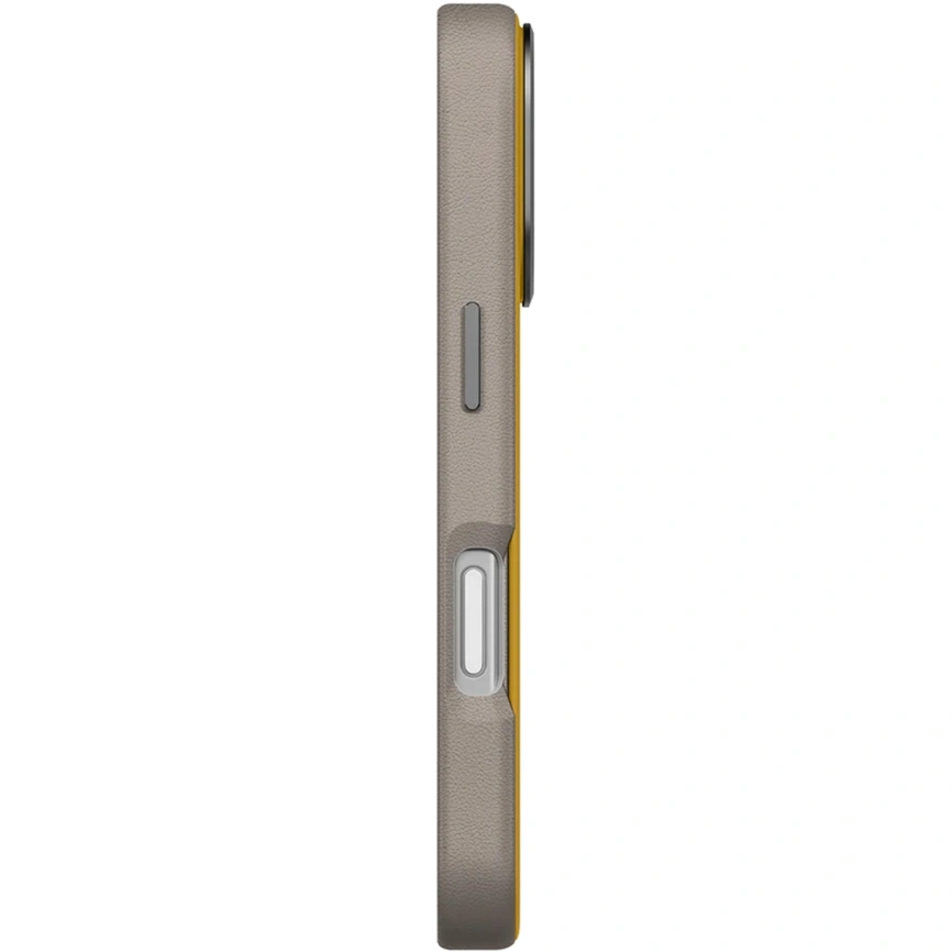 Чехол Uniq Lyden DS Dual-Tone Premium Leatherette Case with MagClick для iPhone 17 Pro Canary Yellow/Flint Gray фото 3