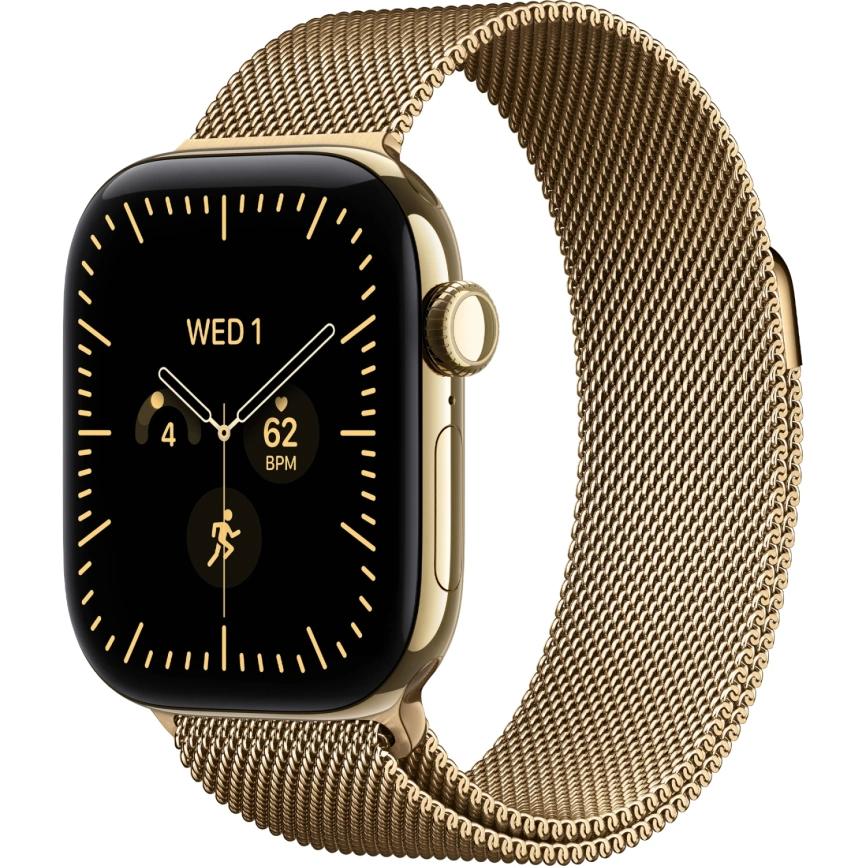 Смарт-часы Apple Watch Series 12 46mm Radiant Gold Titanium Case with Radiant Gold Milanese Loop M/L фото 1