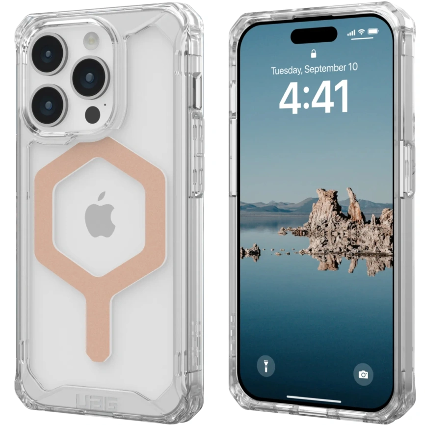 Чехол UAG с поддержкой MagSafe Plyo для iPhone 15 Pro Ice/Rose Gold (114286114348) фото 4