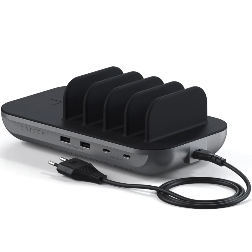 Беспроводное зарядное устройство Satechi Dock5 Multi-Device Charging Station Space Grey фото 2